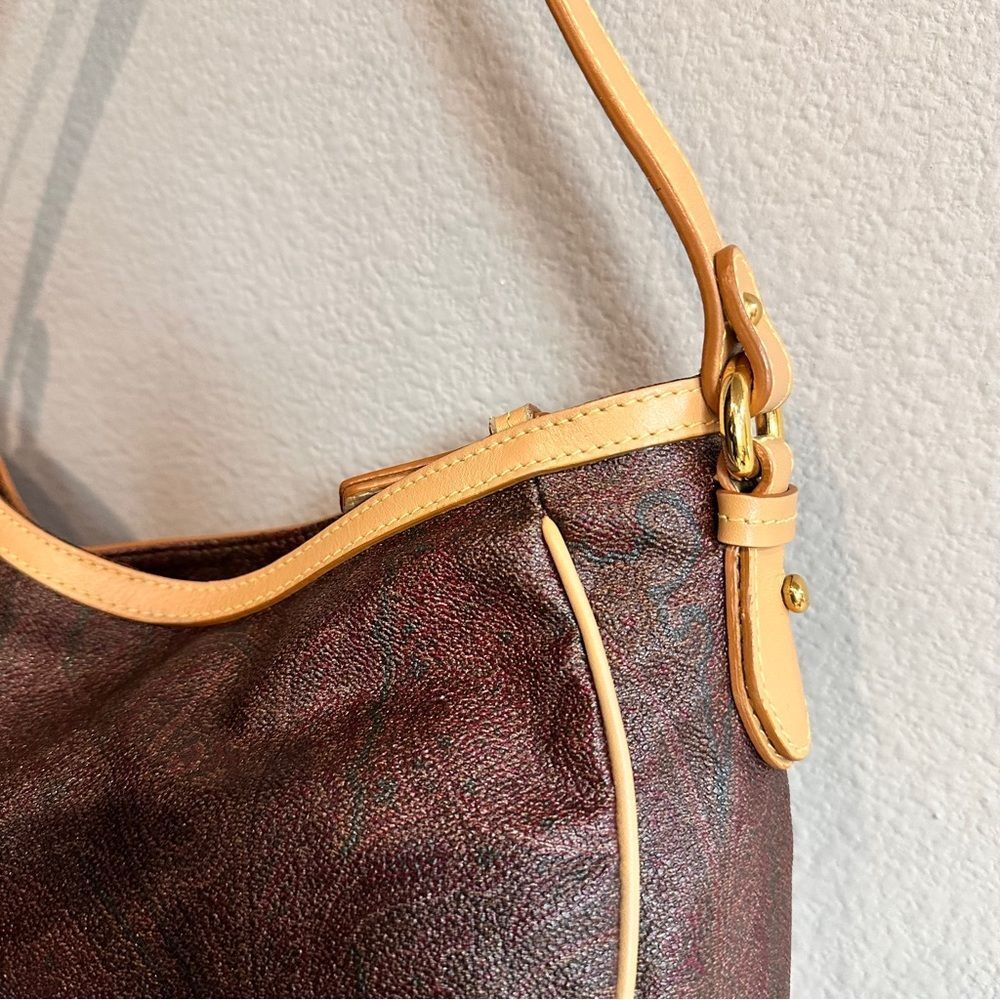 ETRO | Paisley Jacquard leather trimmed shoulder bag - Picture 5 of 13